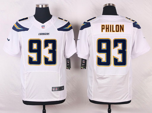 Nike San Diego Chargers #93 Darius Philon White Road NFL Nike Elite Jersey