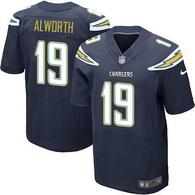 Men's San Diego Chargers #19 Lance Alworth Navy Blue Team Color NFL Nike Elite Jersey