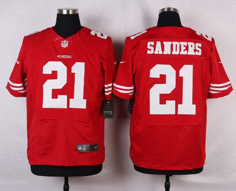 Men's San Francisco 49ers #21 Deion Sanders Scarlet Red Retired Player NFL Nike Elite Jersey