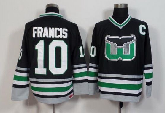 Men's Hartford Whalers #10 Ron Francis 1995-96 Black CCM Vintage Throwback Jersey