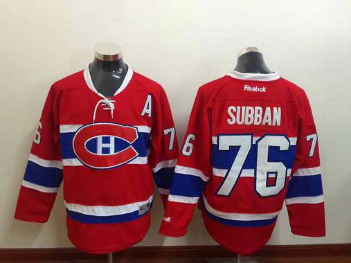 Men's Montreal Canadiens #76 P.K. Subban Reebok Red 2015-16 Home Premier NHL Jersey