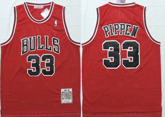 Chicago Bulls #33 Scottie Pippen 1997-98 Red Hardwood Classics Soul Swingman Throwback Jersey