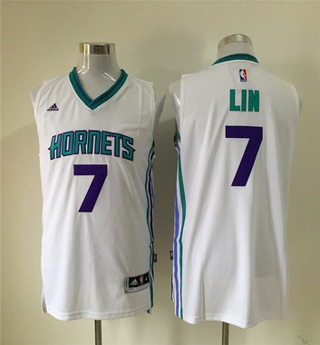 Men's Charlotte Hornets #7 Jeremy Lin Revolution 30 Swingman 2015 New White Jersey