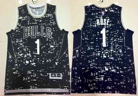 Men's Chicago Bulls #1 Derrick Rose Adidas 2015 Urban Luminous Swingman Jersey