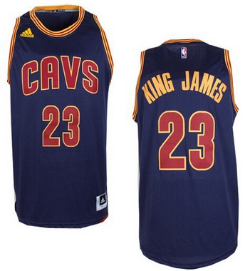 Men's Cleveland Cavaliers #23 King James Nickname Revolution 30 Swingman 2014 New Navy Blue Jersey -Printed !!