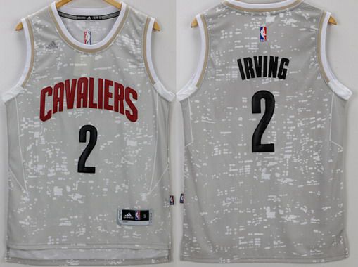 Men's Cleveland Cavaliers #2 Kyrie Irving Adidas 2015 Gray City Lights Swingman Jersey