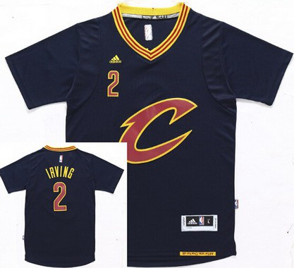 Men's Cleveland Cavaliers #2 Kyrie Irving Revolution 30 Swingman 2015-16 New Navy Blue Short-Sleeved Jersey