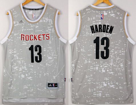 Men's Houston Rockets #13 James Harden Adidas 2015 Gray City Lights Swingman Jersey