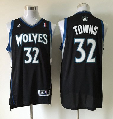 Men's Minnesota Timberwolves #32 Karl-Anthony Towns Revolution 30 Swingman Black Jersey