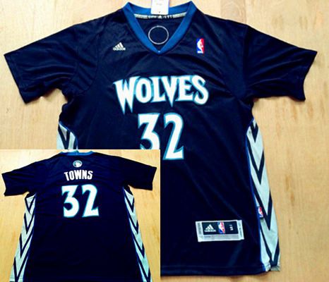 Men's Minnesota Timberwolves #32 Karl-Anthony Towns Revolution 30 Swingman Black Short-Sleeved Jersey