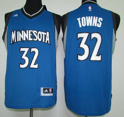 Men's Minnesota Timberwolves #32 Karl-Anthony Towns Revolution 30 Swingman 2015 Draft New Blue Jersey