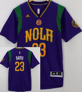 Men's New Orleans Pelicans #23 Anthony Davis Revolution 30 Swingman 2015-16 Purple Short-Sleeved Jersey