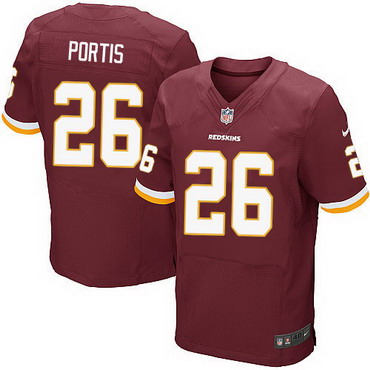 Men's Washington Redskins #26 Clinton Portis Burgundy Red Retired Player NFL Nike Elite Jersey