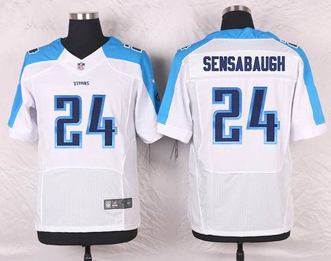 Men's Tennessee Titans #24 Coty Sensabaugh White Road NFL Nike Elite Jersey