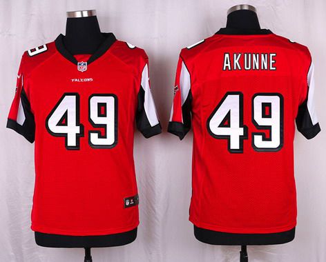 Men's Atlanta Falcons #49 Derek Akunne Red Team Color NFL Nike Elite Jersey