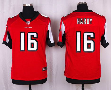 Men's Atlanta Falcons #16 Justin Hardy Red Team Color NFL Nike Elite Jersey