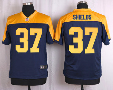 Men's Green Bay Packers #37 Sam Shields Navy Blue Gold Alternate NFL Nike Elite Jersey