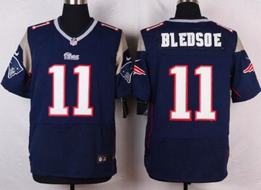 Men's New England Patriots #11 Drew Bledsoe Navy Blue Retired Player NFL Nike Elite Jersey