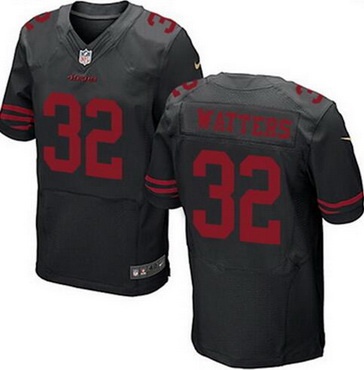 Men's San Francisco 49ers #32 Ricky Watters Black Retired Player 2015 NFL Nike Elite Jersey