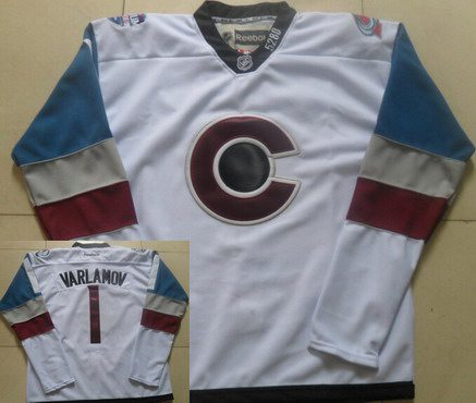 Men's Colorado Avalanche #1 Semyon Varlamov White 2016 Stadium Series Hockey Jersey