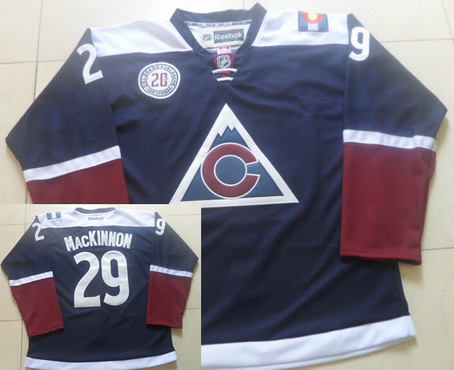 Men's Colorado Avalanche #29 Nathan MacKinnon Reebok Navy Blue 20th Alternate Premier Jersey