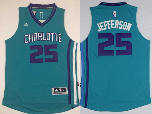 Charlotte Hornets #25 Al Jefferson Revolution 30 Swingman 2015 New Teal Green Jersey