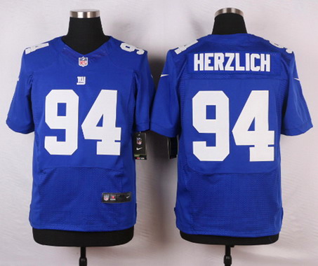 Men's New York Giants #94 Mark Herzlich Royal Blue Team Color NFL Nike Elite Jersey