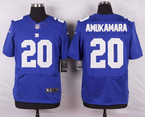 Men's New York Giants #20 Prince Amukamara Royal Blue Team Color NFL Nike Elite Jersey