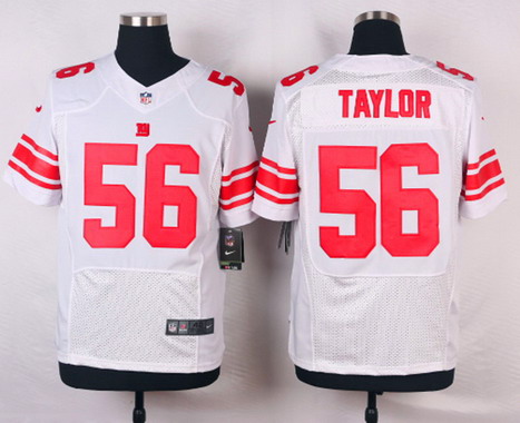 Men's New York Giants #56 Lawrence Taylor White Road NFL Nike Elite Jersey