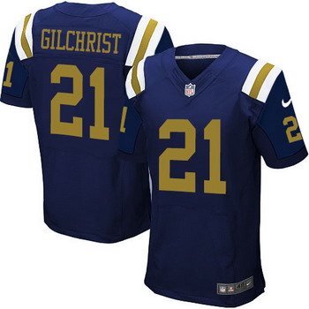 Men's New York Jets #21 Marcus Gilchrist Navy Blue Alternate NFL Nike Elite Jersey