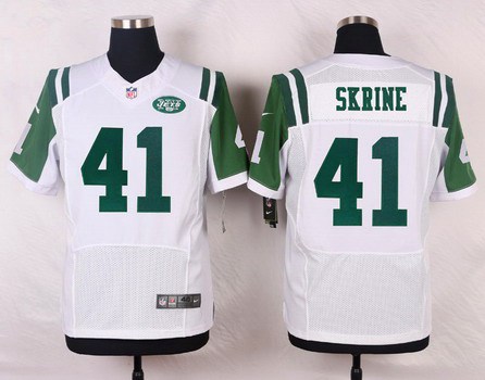 Men's New York Jets #41 Buster Skrine White Road NFL Nike Elite Jersey