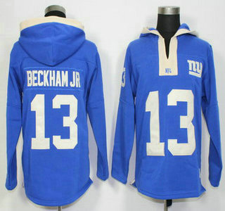 Men's New York Giants #13 Odell Beckham Jr Royal Blue Team Color 2015 NFL Hoodie