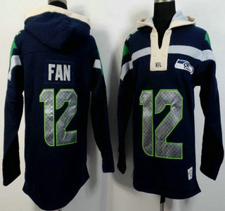 Men's Seattle Seahawks #12 Fan Navy Blue Team Color 2015 NFL Hoody