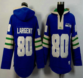 Men's Seattle Seahawks #80 Steve Largent Light Blue 2015 NFL Hoody