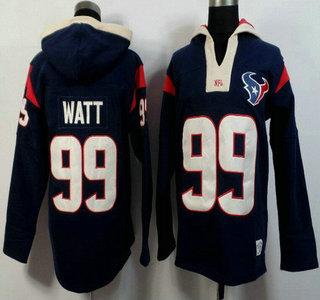 Men's Houston Texans #99 J.J. Watt Navy Blue Team Color 2015 NFL Hoody