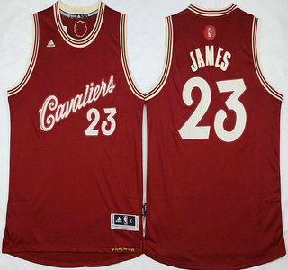 Men's Cleveland Cavaliers #23 LeBron James Revolution 30 Swingman 2015 Christmas Day Red Jersey