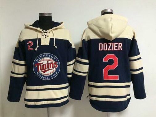 Men's Minnesota Twins #2 Brian Dozier Alternate Navy Blue MLB Hoodie