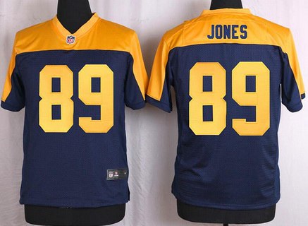 Men's Green Bay Packers #89 James Jones Navy BlueGold Alternate NFL Nike Elite Jersey