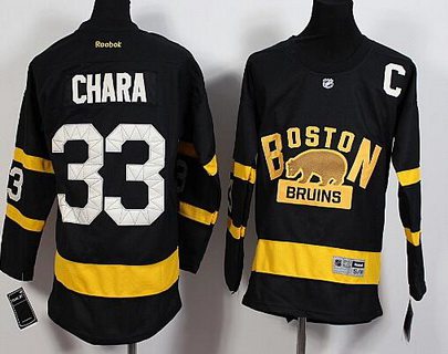 Youth Boston Bruins #33 Zdeno Chara Reebok Black 2016 Winter Classic Premier Jersey