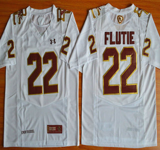 Boston College Eagles #22 Doug Flutie White Fenway Event College Football Under Armour Jersey