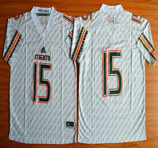 Miami Hurricanes #15 Brad Kaaya White 2015 College Football Jersey