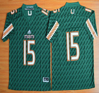 Miami Hurricanes #15 Brad Kaaya Green 2015 College Football Jersey