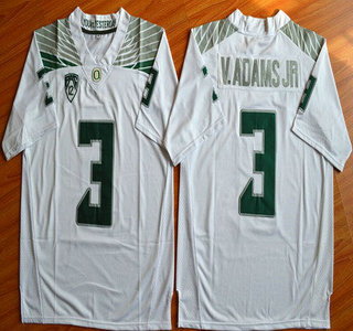 Oregon Duck #3 Vernon Adams Jr White College Football Nike Limited Jersey