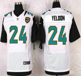 Men's Jacksonville Jaguars #24 T. J. Yeldon White Road NFL Nike Elite Jersey