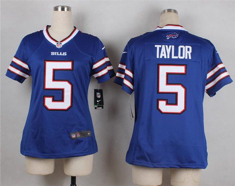 Women's Buffalo Bills #5 Tyrod Taylor Royal Blue Team Color NFL Nike Game Jersey