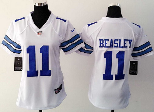 Women's Dallas Cowboys #11 Cole Beasley White Road NFL Nike Game Jersey