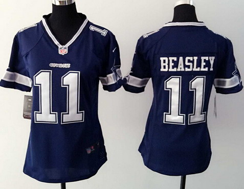 Women's Dallas Cowboys #11 Cole Beasley Navy Blue Team Color NFL Nike Game Jersey