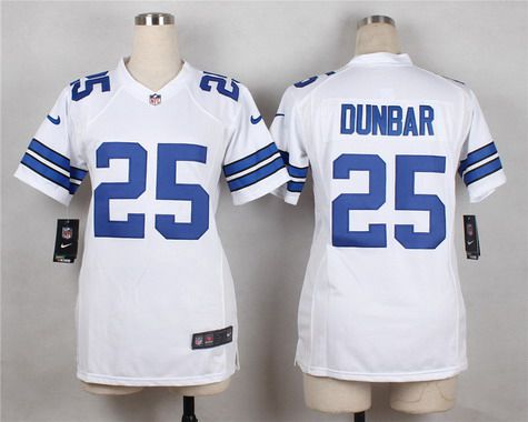 Women's Dallas Cowboys #25 Lance Dunbar White Road NFL Nike Game Jersey