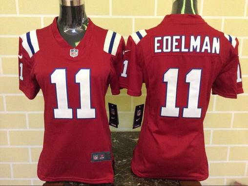 Women's New England Patriots #11 Julian Edelman Red Alternate NFL Nike Game Jersey