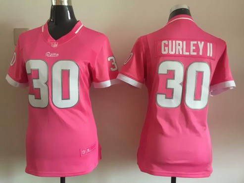 Women's St. Louis Rams #30 Todd Gurley II Pink Bubble Gum 2015 NFL Jersey